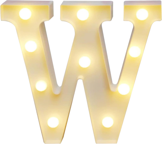 字母裝飾燈, W 暖白色