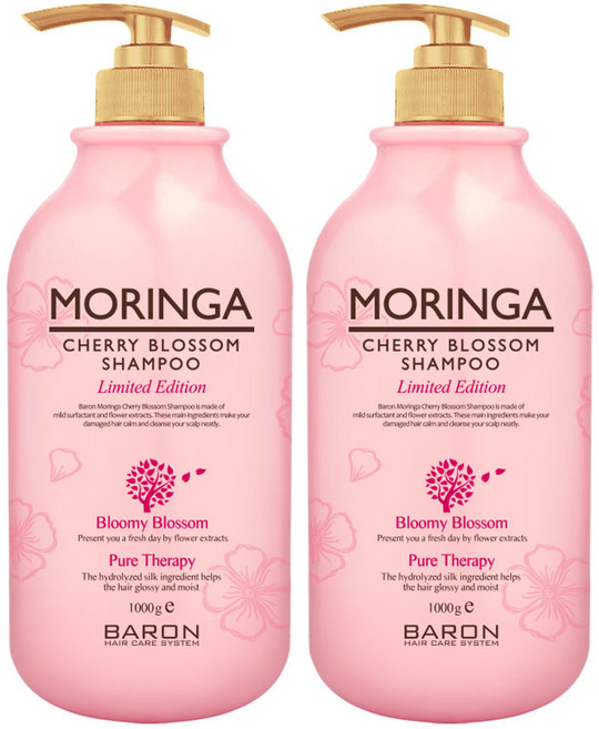 바론 모링가 체리 블라썸 샴푸, 1kg, 2개