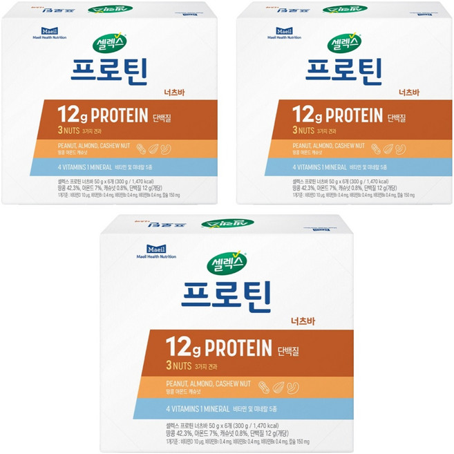 Selex 高蛋白堅果棒, 3盒, 300g