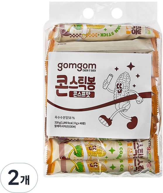 gomgom 玉米棒 玉米濃湯口味, 320g, 2個