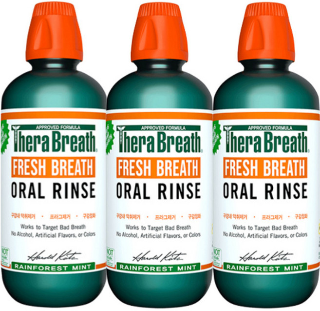 테라브레스 오랄린스 레인포레스트민트향, 473ml, 3개