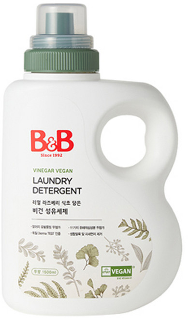 비앤비 비건 섬유 유아 세제, 1.5L, 1개