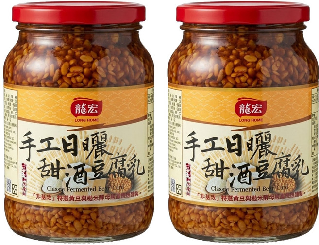 龍宏 手工日曬甜酒豆腐乳, 900g, 2罐