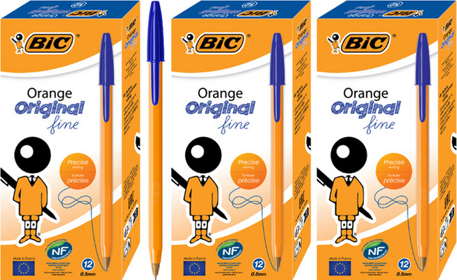 BIC 比克 Orange 原創原子筆 0.8mm, 藍色, 3個