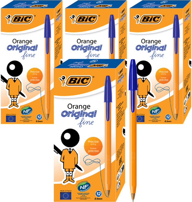 BIC 比克 Orange 原創原子筆 0.8mm, 藍色, 4個