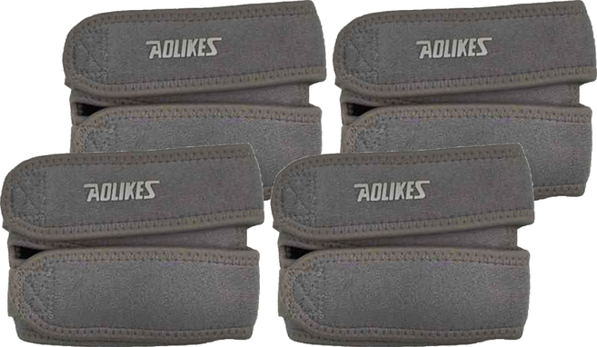 AOLIKES 奧力克斯 雙重加壓髕骨帶, 灰色, 4個
