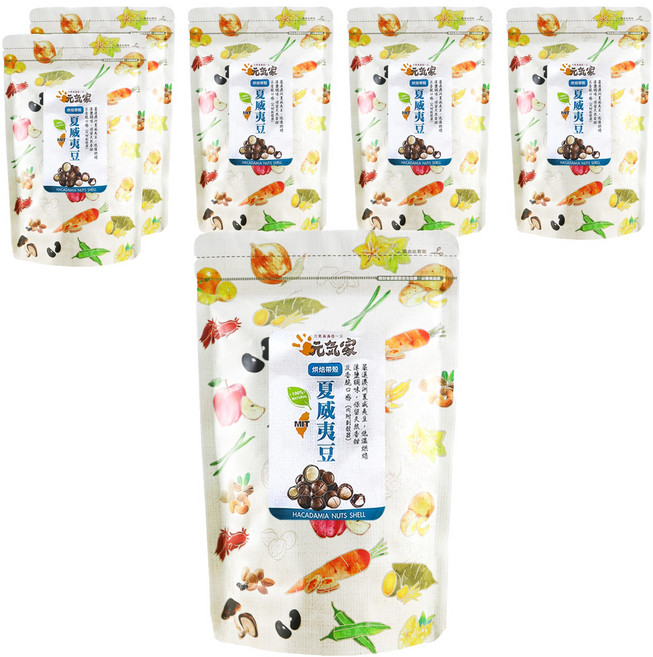元氣家 帶殼夏威夷豆, 200g, 6包
