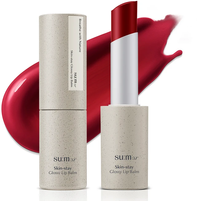 [비건뷰티] 숨37도 스킨스테이 글로시 립밤, 레드, 4.2g, 1개 - 쿠팡