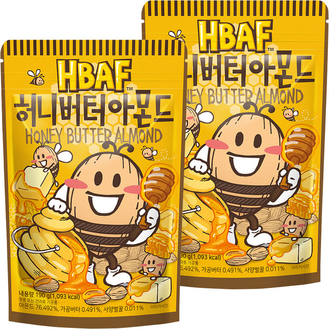 바프 허니버터아몬드, 190g, 2개