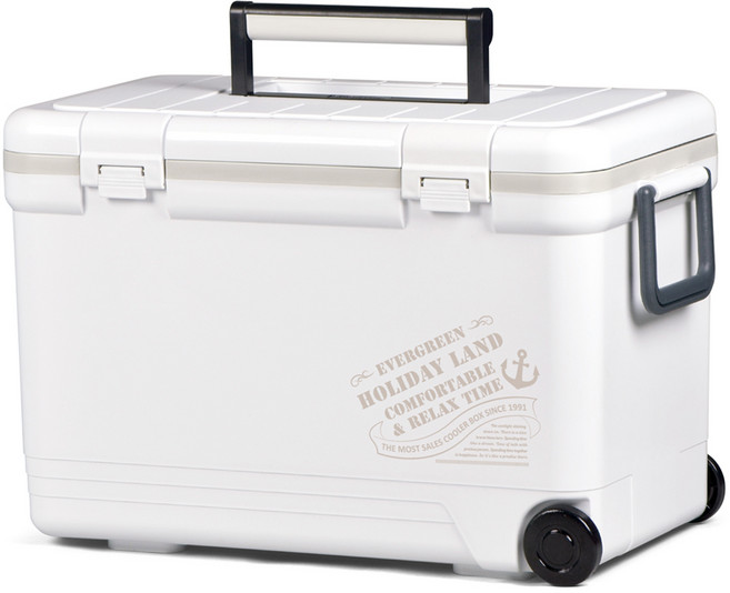 SHINWA 홀리데이 아이스 박스 + 스티커 세트, 화이트, 27L