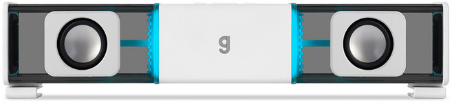 지클릭커 슈퍼히어로 트랜스 RGB 페어런트 우퍼 게이밍 컴퓨터 사운드바, g-shot, 화이트