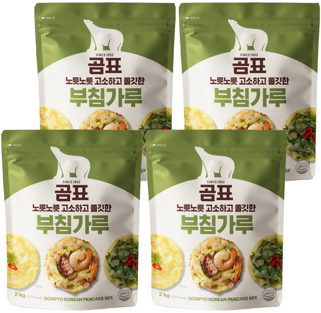 곰표 노릇노릇 고소하고 쫄깃한 부침가루, 2kg, 4개