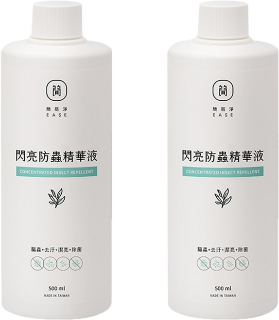 EASE 簡易淨 閃亮地板精華液 除菌驅蟲潔亮芳香四效合一 添加台灣小農茶樹純露 尤加利香茅, 500ml, 2瓶