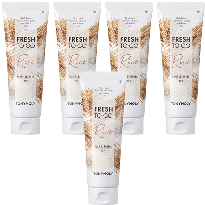 토니모리 프레쉬 투 고 쌀겨 폼클렌저, 170ml, 5개