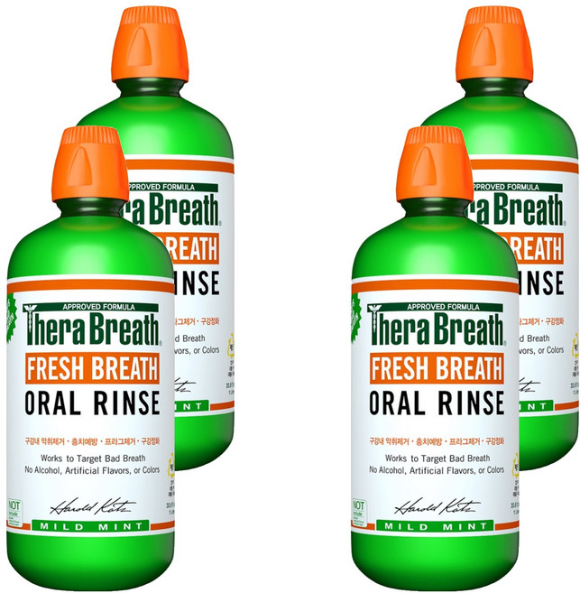 테라브레스 프레시브레스 오랄린스 구강청결제 마일드민트, 1L, 4개