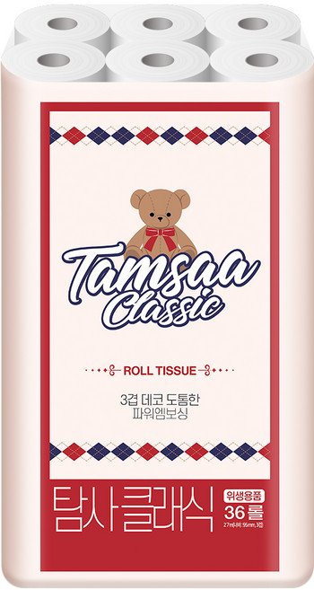 탐사 클래식 3겹 펄프 36롤 화장지, 36개입, 1개