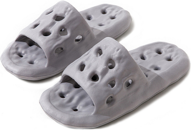 뉴앤리 푹신한 EVA 물빠짐 미끄럼방지 욕실화, 그레이, 1개