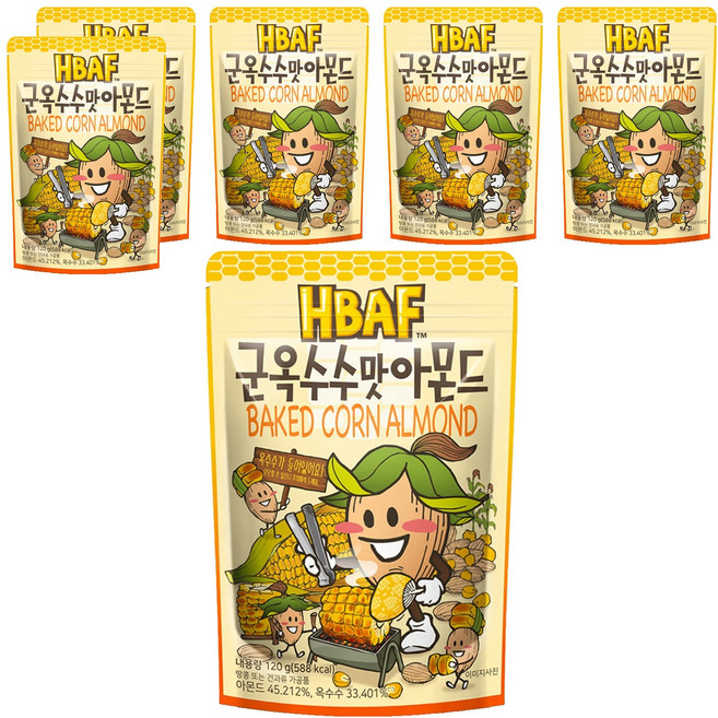 바프 군옥수수맛 아몬드, 120g, 6개