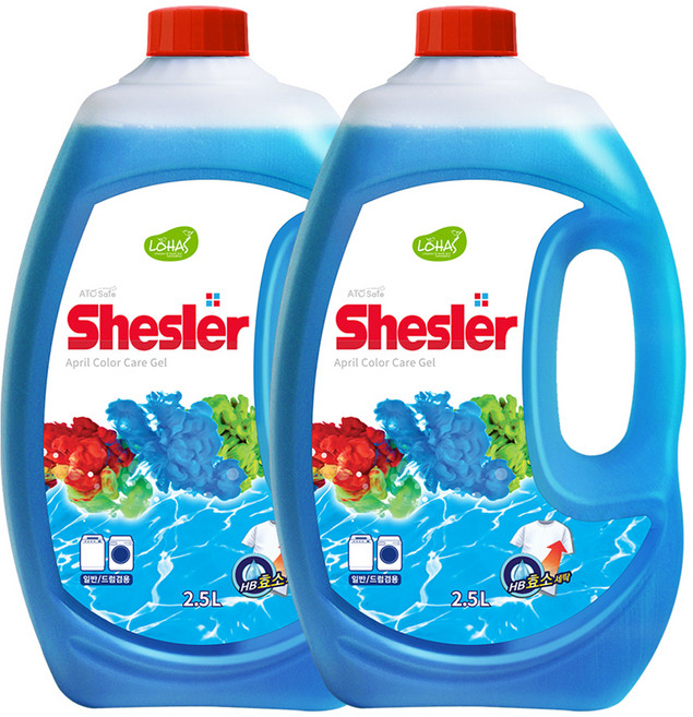 쉬슬러 액체세제 에이프릴 본품, 2.5L, 2개
