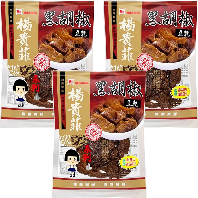 德昌 非基改豆乾 黑胡椒, 60g, 3包