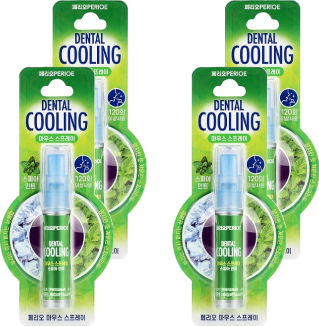 페리오 마우스 스프레이 스피아민트, 6.2ml, 4개