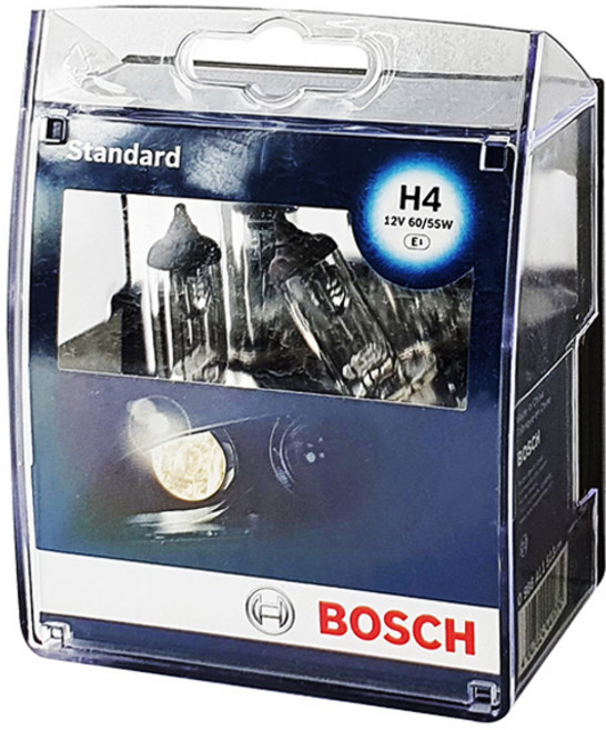 보쉬 스탠다드 할로겐 전구 2개입, 1개, H4