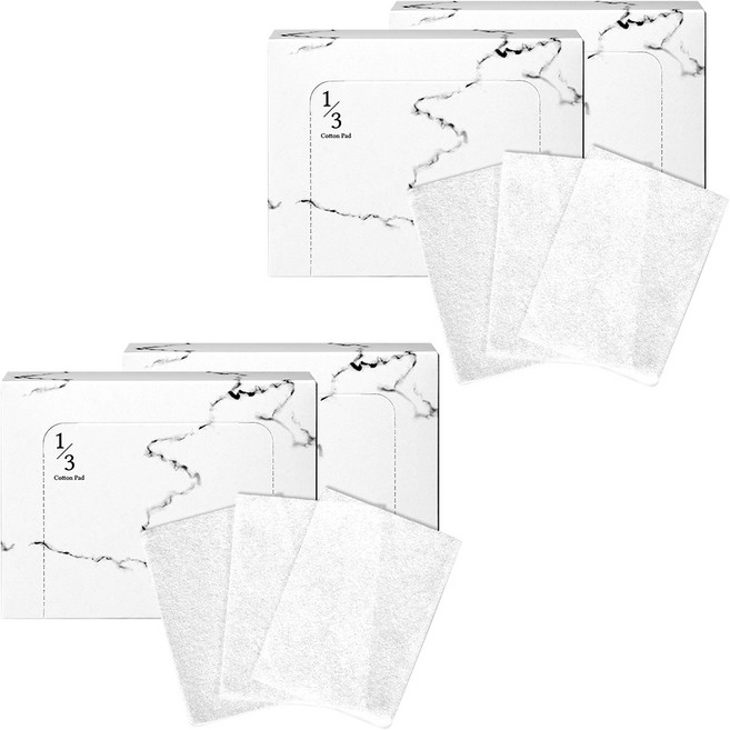 크리스마 1/3 화장솜, 160매입, 4개
