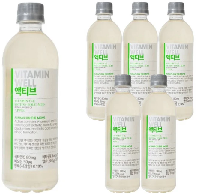 비타민웰 액티브 사과맛 비타민음료, 6개, 500ml - 쿠팡