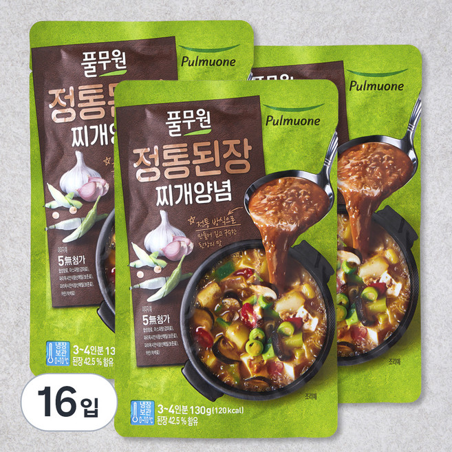 풀무원 정통 된장찌개양념, 130g, 16입