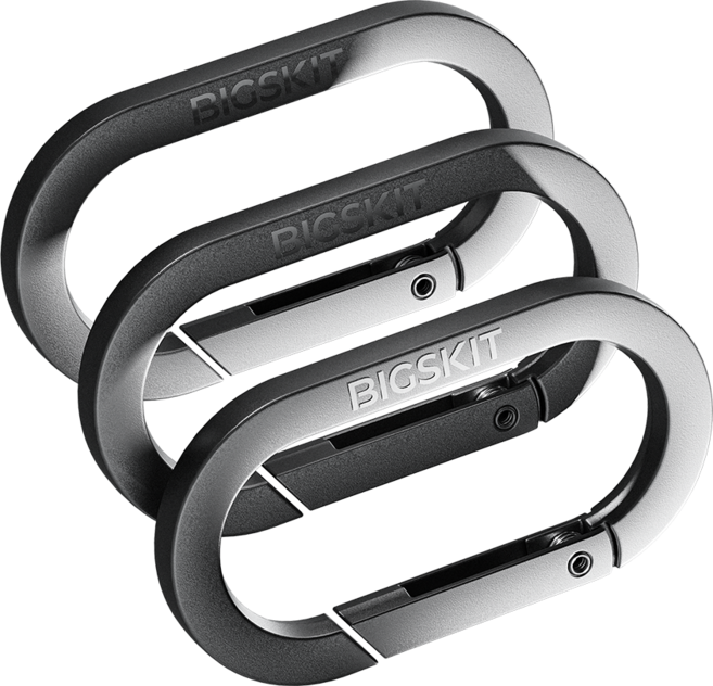 빅스킷 고강도 카라비너 키링 키홀더 열쇠고리, 실버, 3개