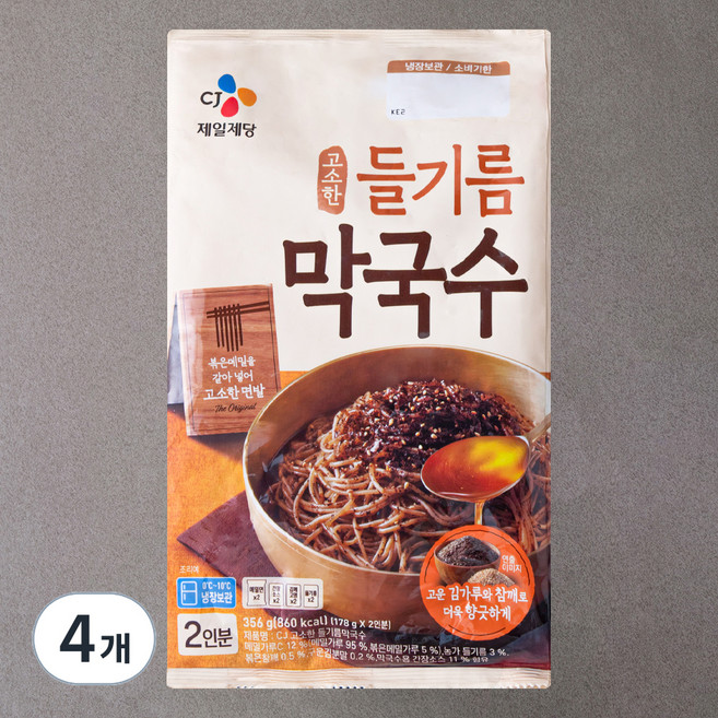 CJ제일제당 고소한 들기름 막국수, 356g, 4개