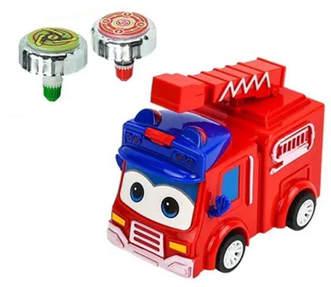小汽車拉線陀螺組 汽車發射器 + 陀螺 2顆 6289842, 1組, 紅色