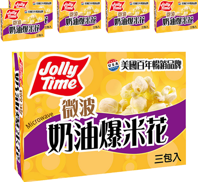 Jolly Time 微波爆米花 奶油口味, 300g, 6盒