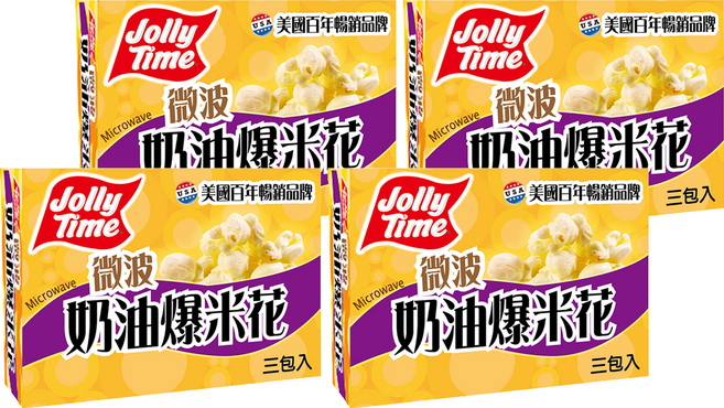 Jolly Time 微波爆米花 奶油口味, 300g, 4盒