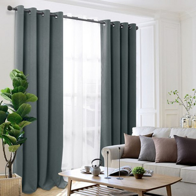 comet Home 打孔遮光隔熱窗簾 + 窗簾繩, 深灰色