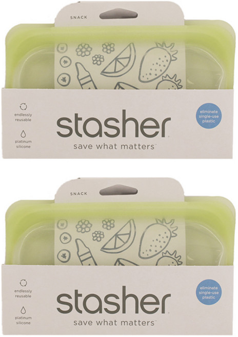 stasher 長形矽膠密封袋 355ml, 19.05 x 11.43 x 2.54cm, 1個, 2個