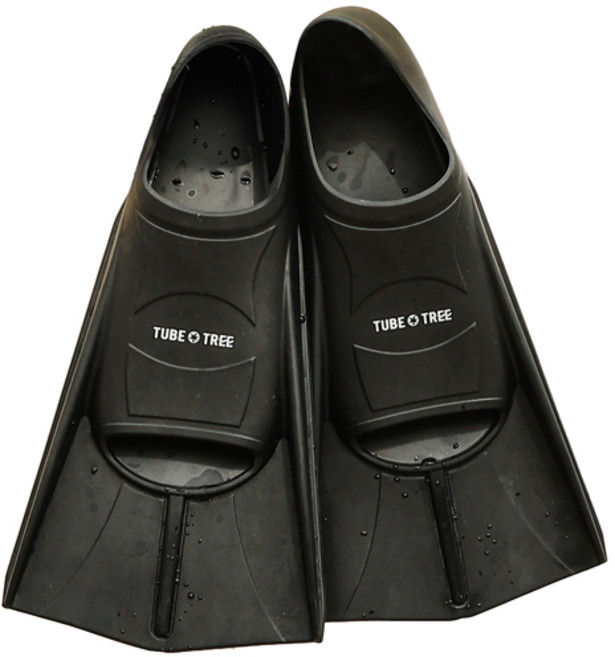 튜브트리 숏핀 오리발 + 전용 매쉬백, 블랙