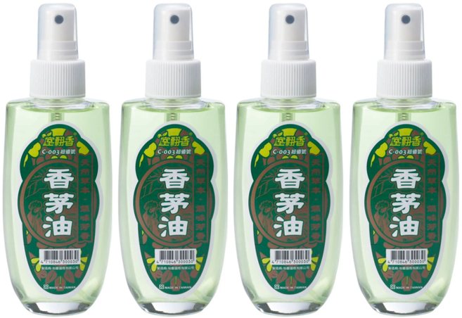 室翲香 玻璃香茅油 100ml, 4瓶