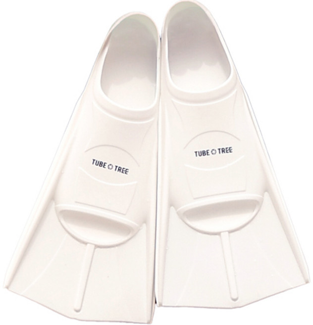 튜브트리 스노클링 오리발 숏핀 + 매쉬백 세트, 화이트