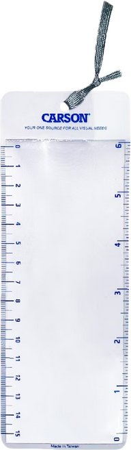 CARSON 卡薾紳 Mark 書籤放大鏡 3倍放大 公分/吋量尺 軟式書籤設計, Clear, 1個