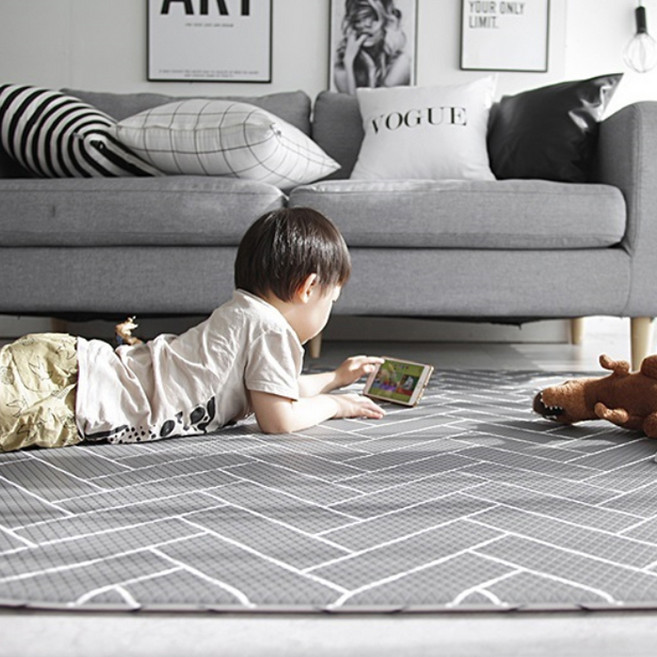 데코뷰 양면쿠션 놀이방매트, 모던헤링본