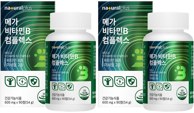 내츄럴플러스 메가 비타민B 컴플렉스 54g, 90정, 2개