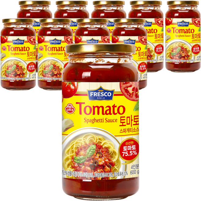 오뚜기프레스코 토마토 스파게티소스, 600g, 10개