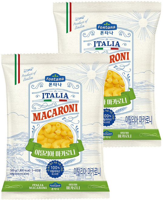 폰타나 이탈리아 마카로니, 500g, 2개