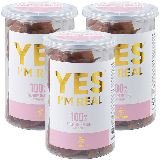 골드로니 강아지 예스아임리얼 프리미엄 저온건조 간식, 돼지귀, 130g, 3개