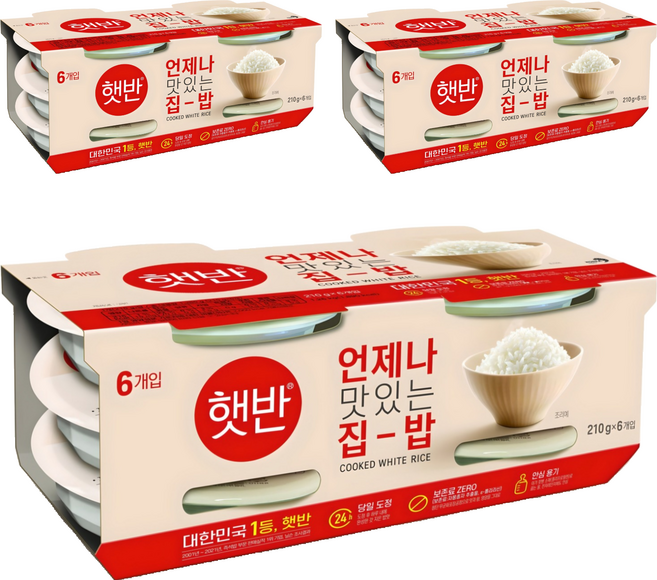 햇반 백미밥, 210g, 18개