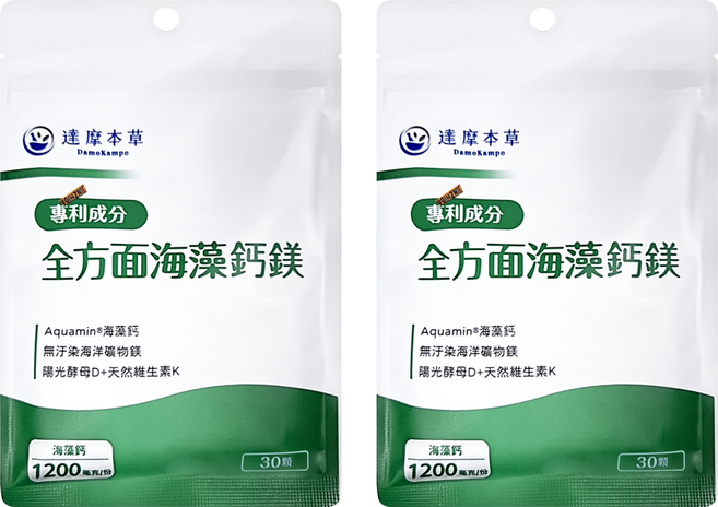 達摩本草 全方位海藻鈣鎂, 0.9g, 30顆, 2包