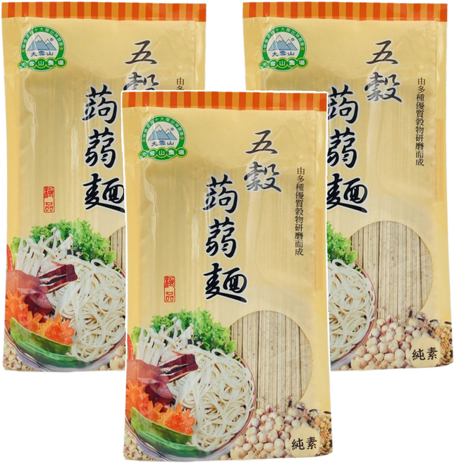 大雪山農場 五穀蒟蒻養生麵, 250g, 3包