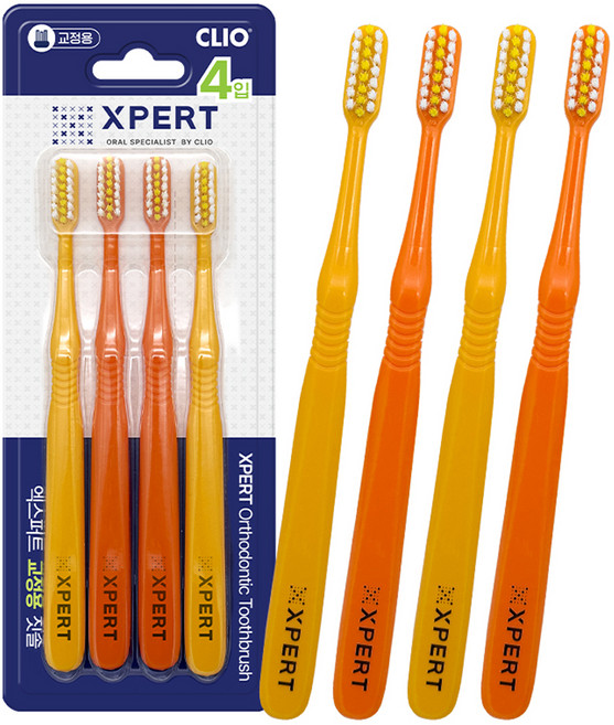 XPERT 교정용 칫솔, 1개, 4개입
