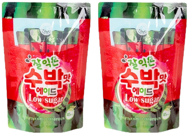 제임스티스푼 잘익은 수박맛 에이드 스틱형, 2개, 13g, 10개입